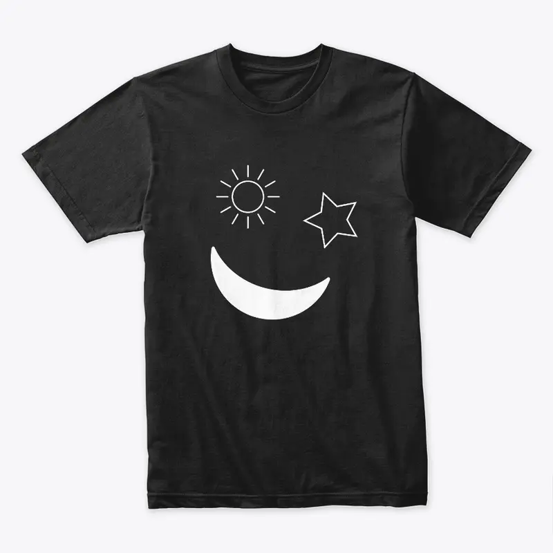 Sun Moon Star together Black T-shirt