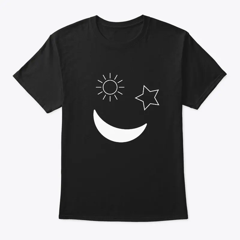 Sun Moon Star together Black T-shirt