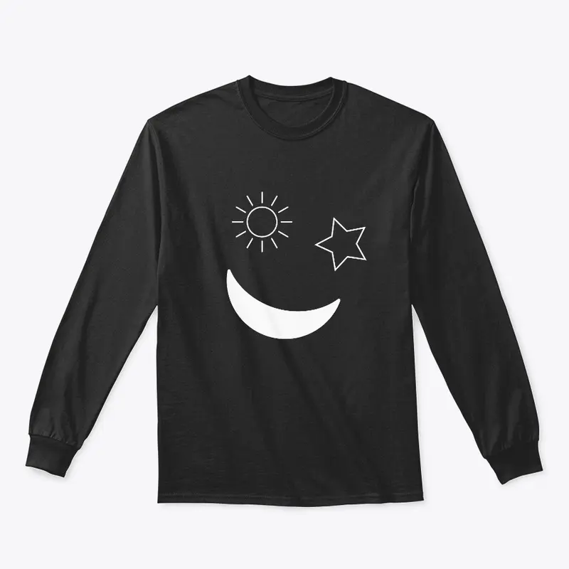 Sun Moon Star together Black T-shirt