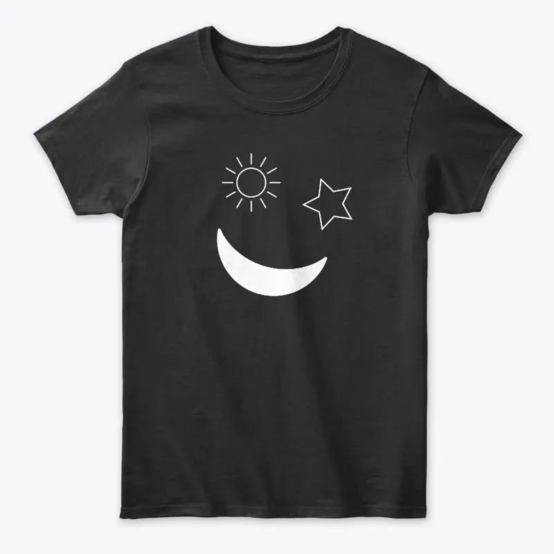 Sun Moon Star together Black T-shirt