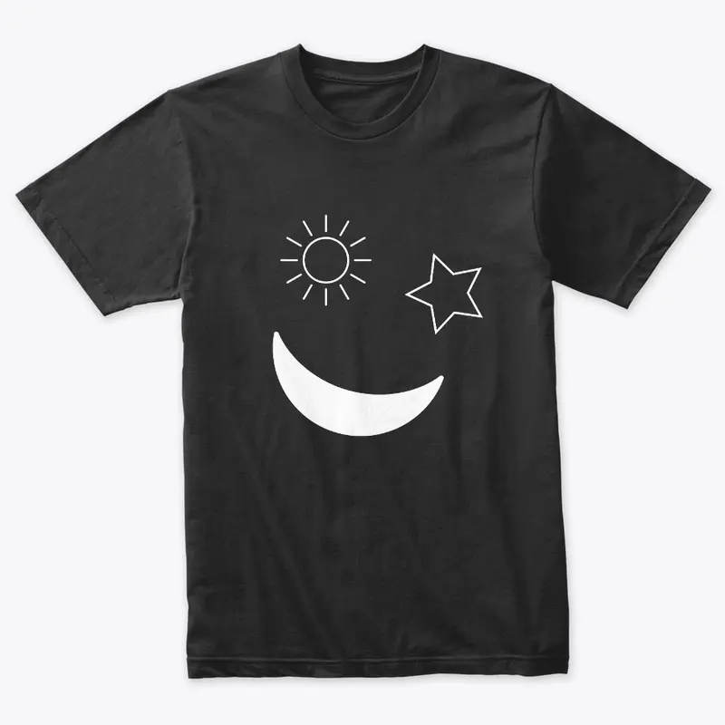 Sun Moon Star together Black T-shirt